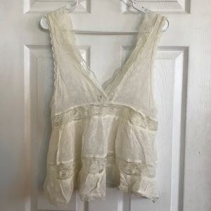 Free people dainty lace sheer tank